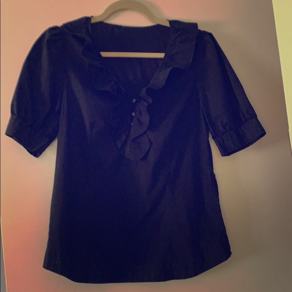 Short sleeve black blouse